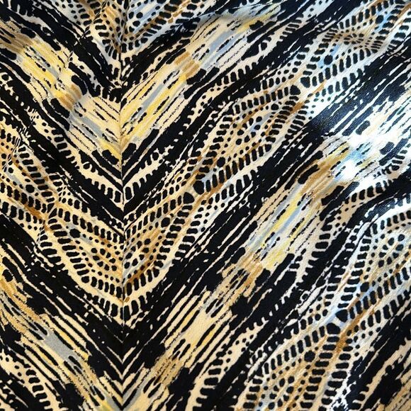 WHBM blue white patterned ruffle neck sleeveless blouson blouse Size L EUC - Picture 10 of 10